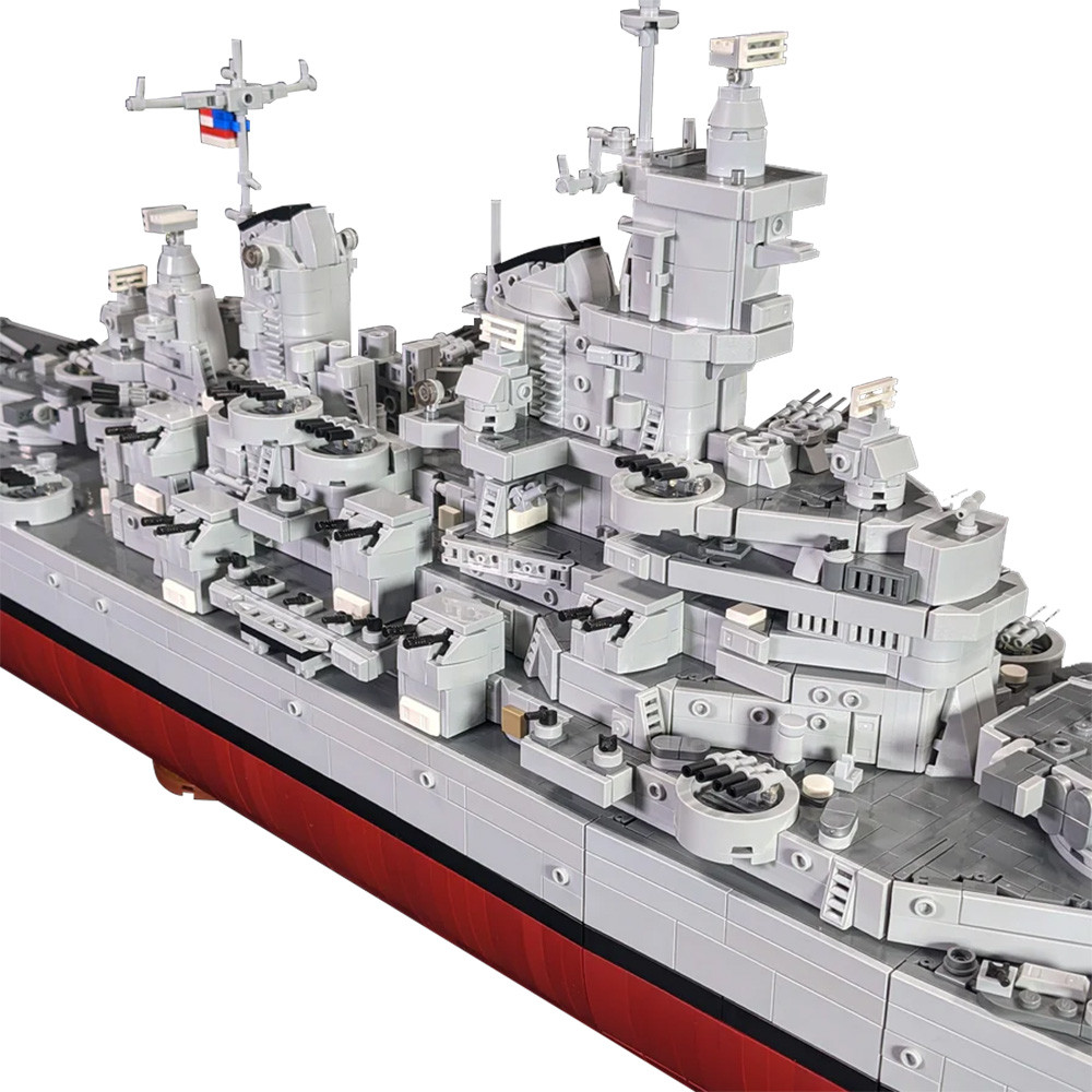 Gobricks MOC USS Iowa BB-61 Battleship Bricks Model USS Missouri BB-63 The Lowa-class Maritime Cruis