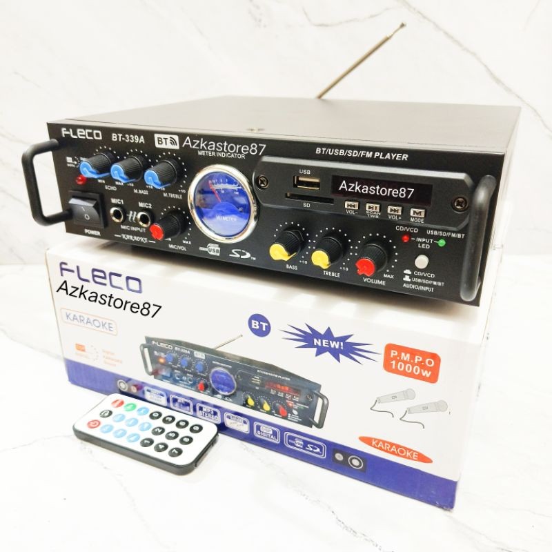 COD NEW Amplifier fleco 339 BT 1000WATT amplifier bluetooth karaoke super bass