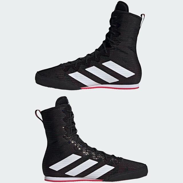 ADIDAS COMBAT BOX HOG 4 BOXING SHOES BLACK RED WHITE - SEPATU TINJU GULAT MUAY THAI KICK BOXING MMA 