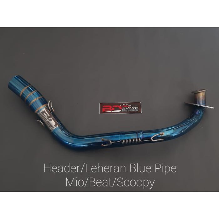 Header Leheran Scoopy Beat Mio Blue Pipe Black Devil