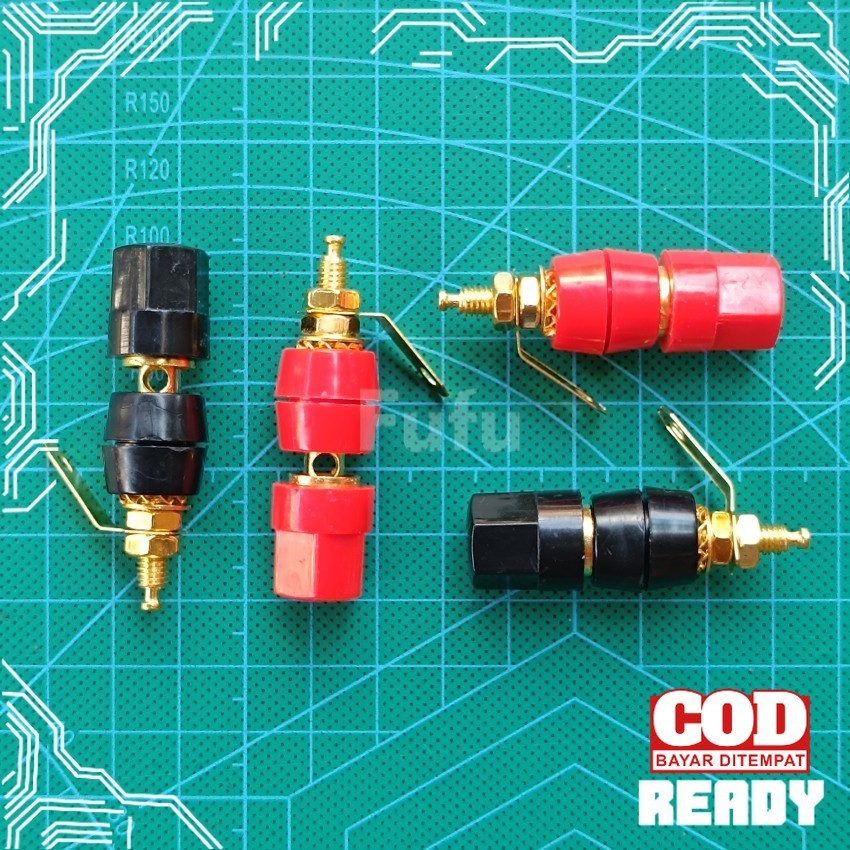 Binding Post Banana Jack Soket Speaker Power / Terminal GOLD PLATED