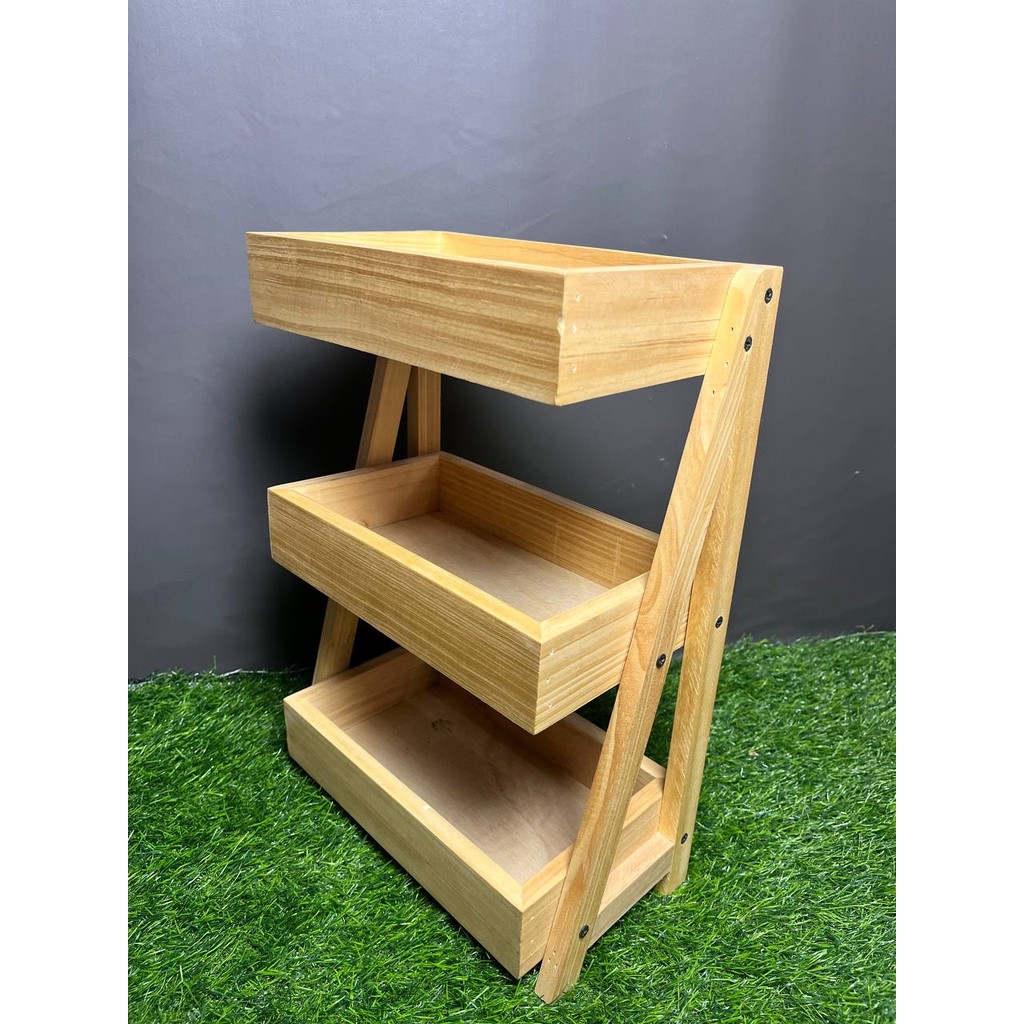 Rak Bawang Susun KAYU JATI Gratis Stiker Tempat Telur Bumbu Dapur Unik Aesthetic Kualitas Premium