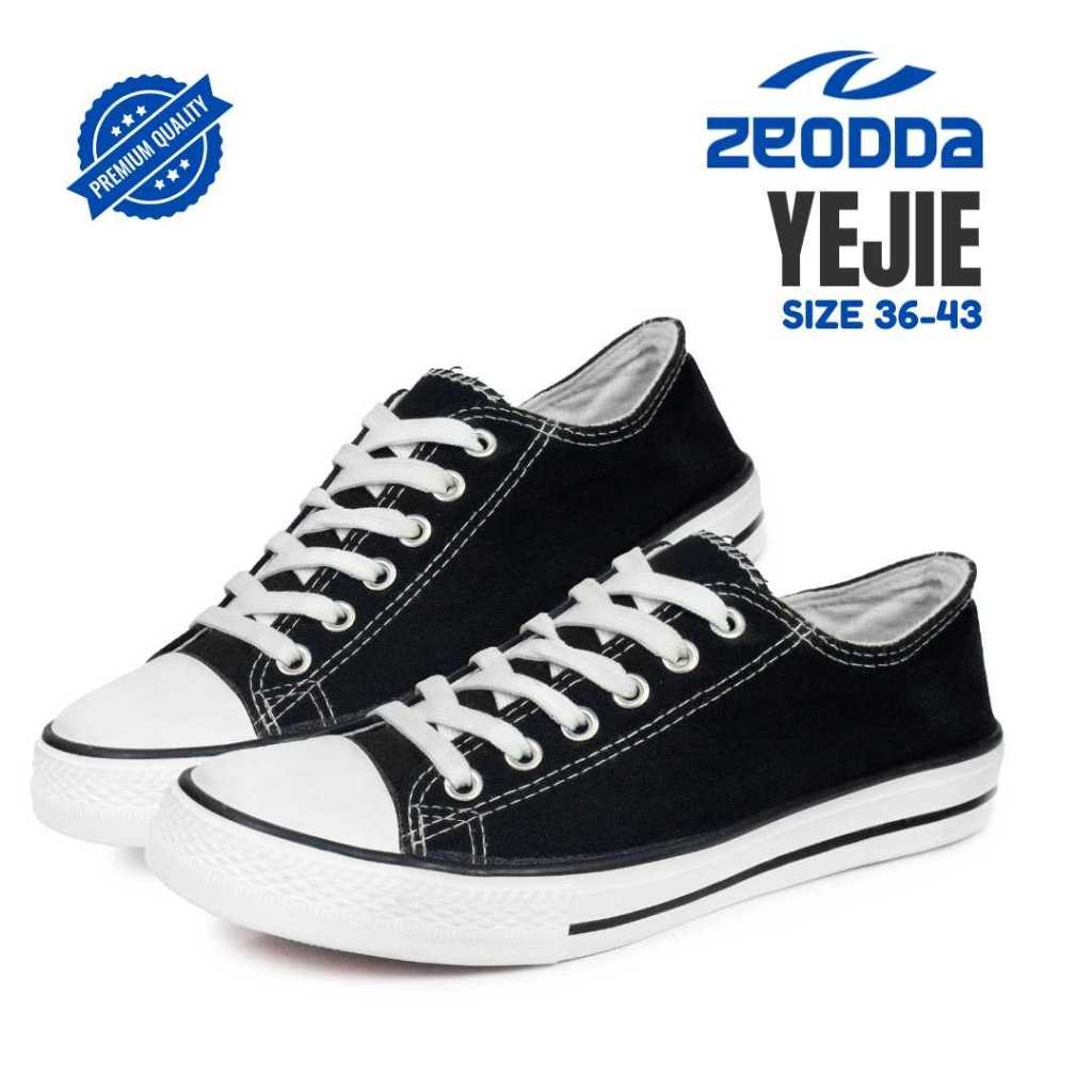 EVO STORE Zeodda Yejie Sepatu Kanvas Putih Hitam Unisex 1012