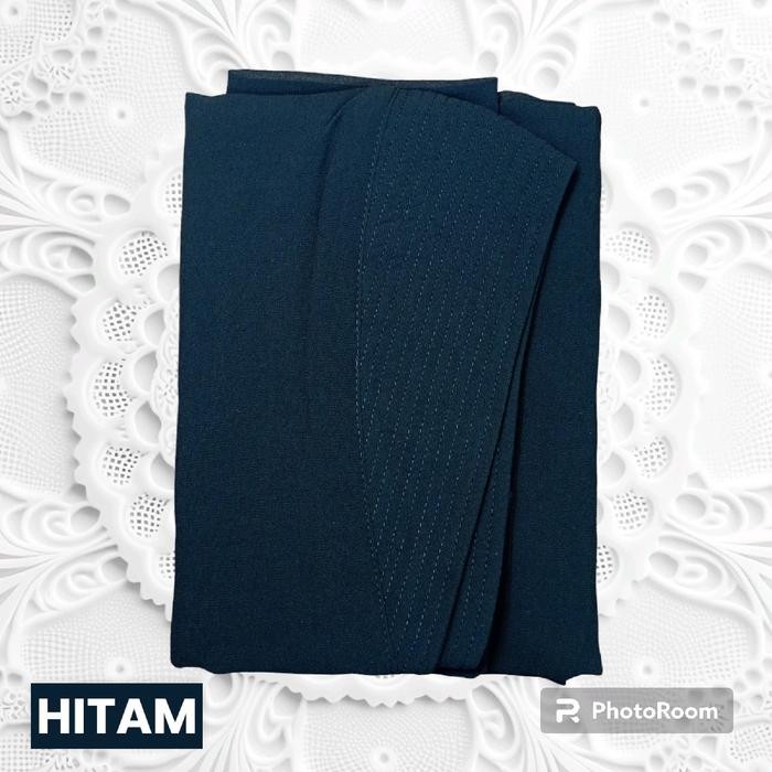 [Promo]New KHIMAR OVAL 2 LAYER JUMBO BONNITA Ceruty Doll Muslim Panjang Jilbab Syari - Hitam