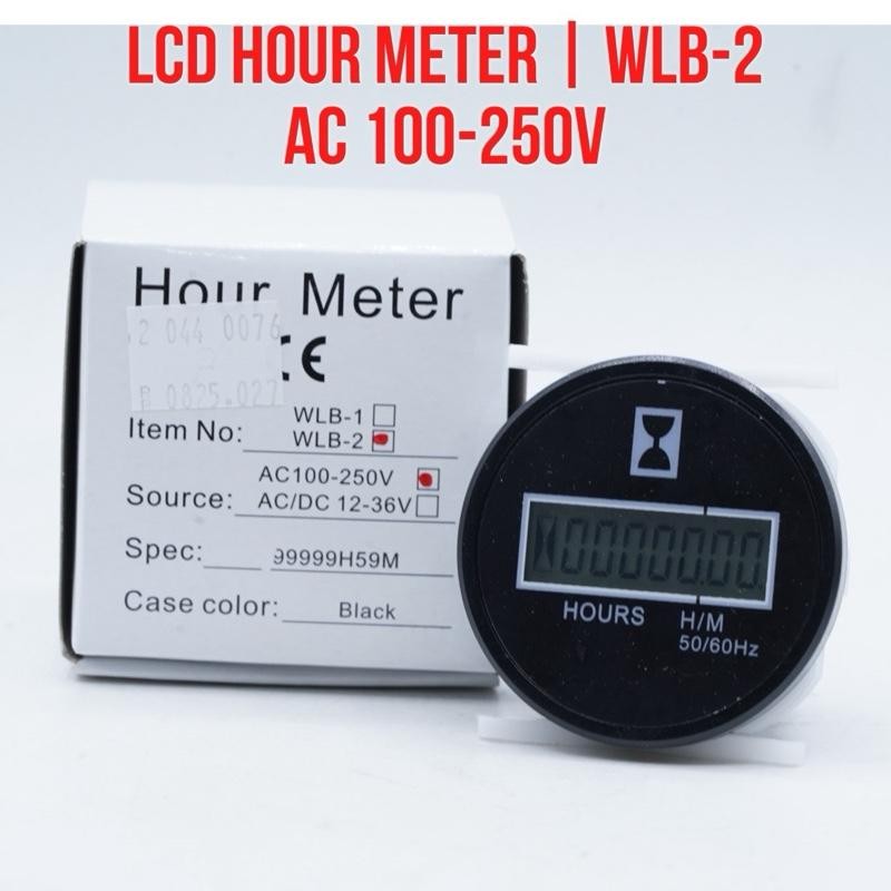 DRIV WLB-2 LCD Digital Hour Meter AC 100V - 250V 50Hz - 60Hz 5 Digit HourMeter for Generator , Air C