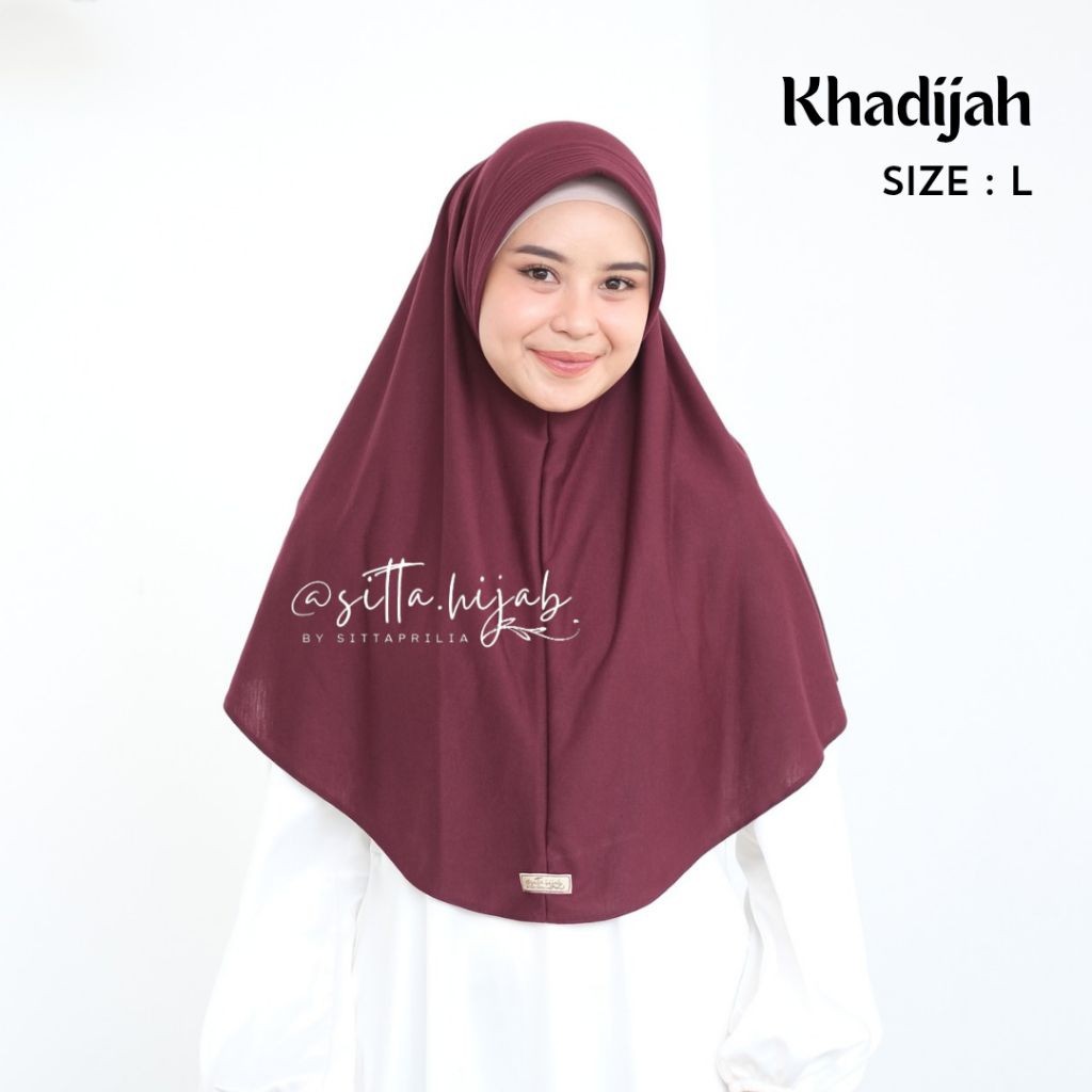 SHF - Jilbab Ped Antem Khadijah Size L | Hijab bahan kaos KEKINIAN