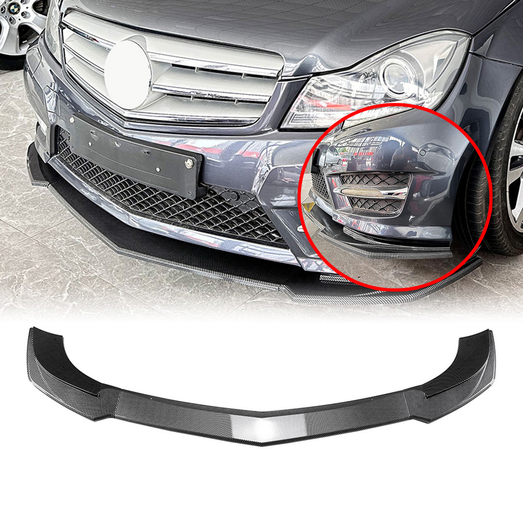 Front Bumper Spoiler Lip Splitter Kit For Mercedes Benz C-Class W204 S204 C204 C180 C200 C220 C250 C