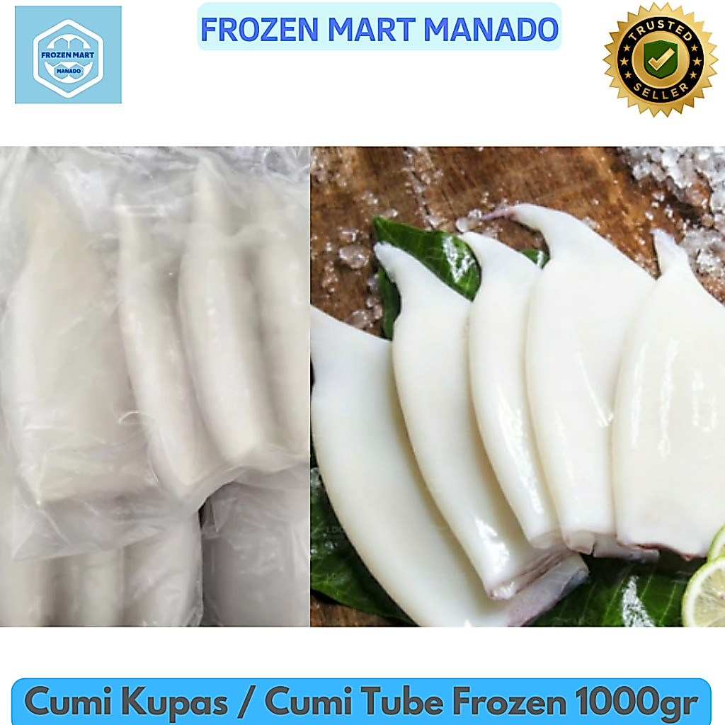 Cumi Kupas / Cumi Tube Frozen 1000gr - Frozen Mart Manado (Frozen Food Manado)