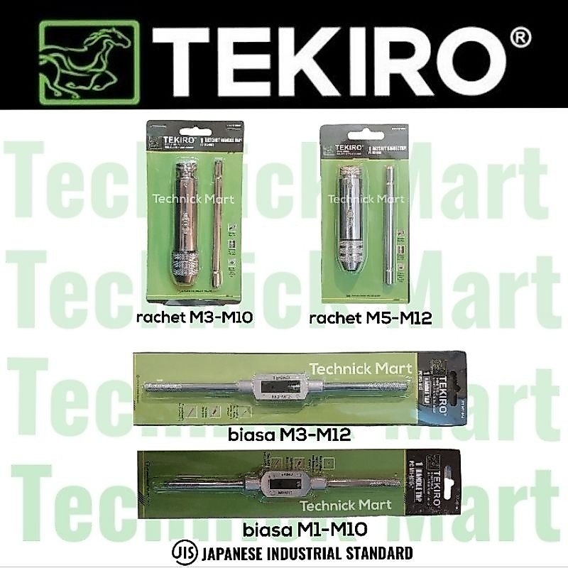 TEKIRO handel tap rachet M3-M10 dan M5-M12 / handle tap biasa M1-M10 dan M3-M12