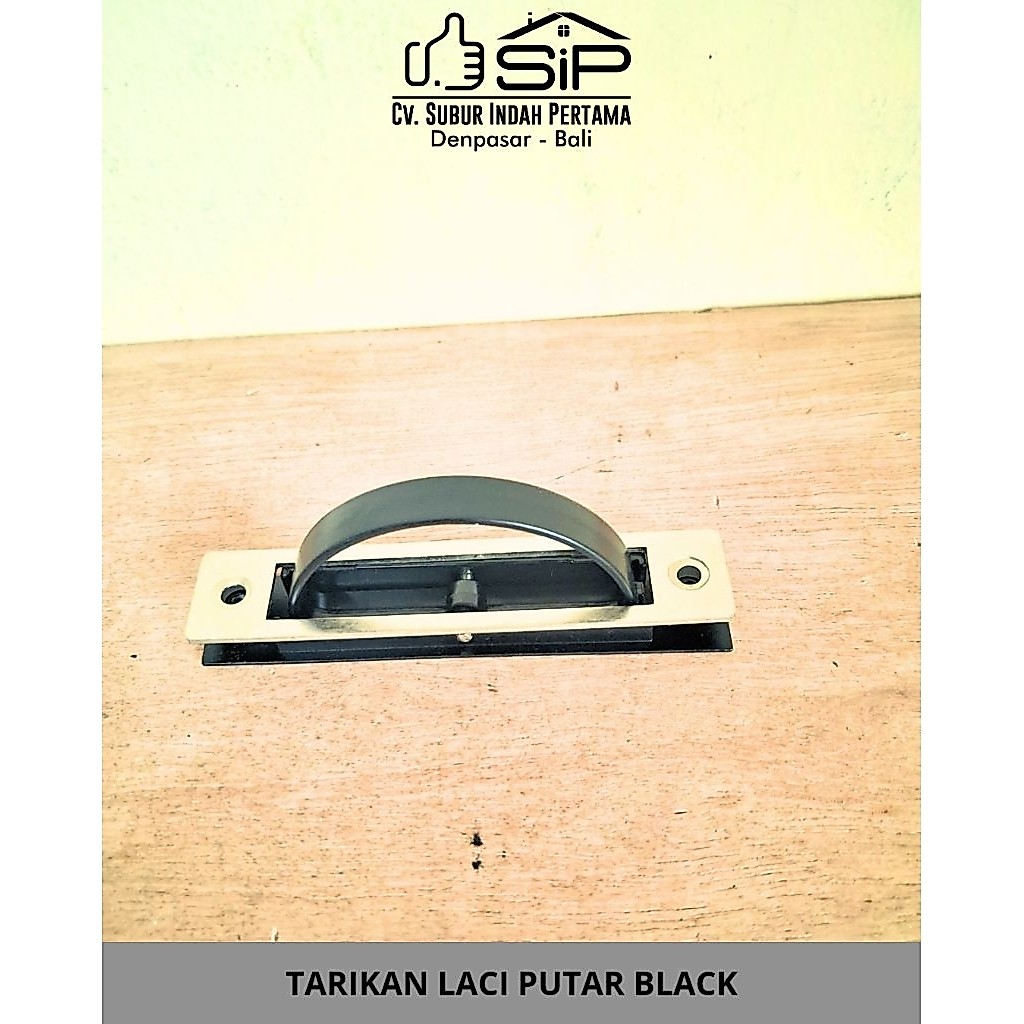 TARIKAN LACI PUTAR BLACK/Handle Lemari Minimalis/Tarikan Laci Tanam/Tarikan Laci Minimalis