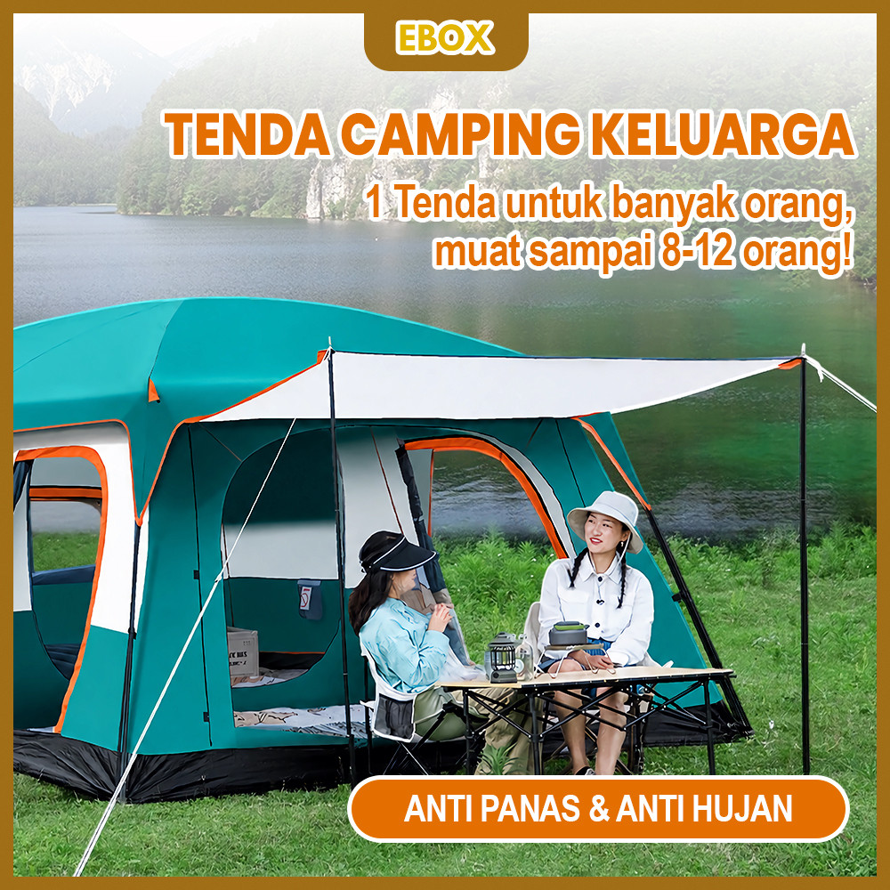 Tenda Camping Jumbo 10-13 Orang Tenda Outdoor Ada 2 Ruangan Waterproof Luxury Automatic