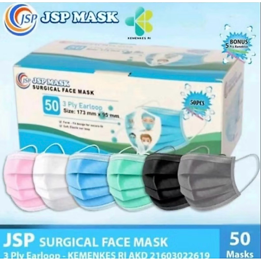 JSP-MASKER JSP 3 ply 50pc ORIGINAL PREMIUM BOX