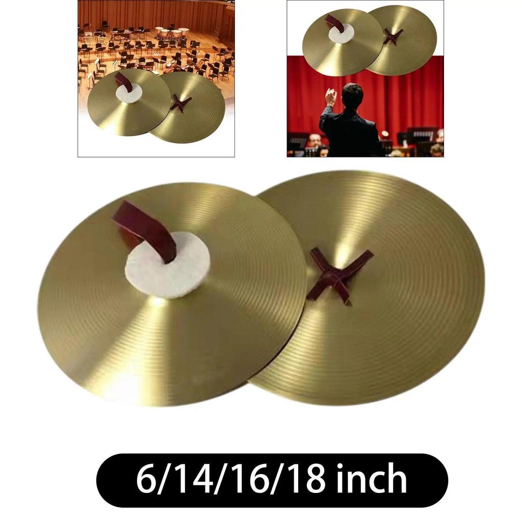 2x Crash Cymbals Musical trument Drum Cymbal for Practice Trational Hand Cymbal Alloy for Party Begi