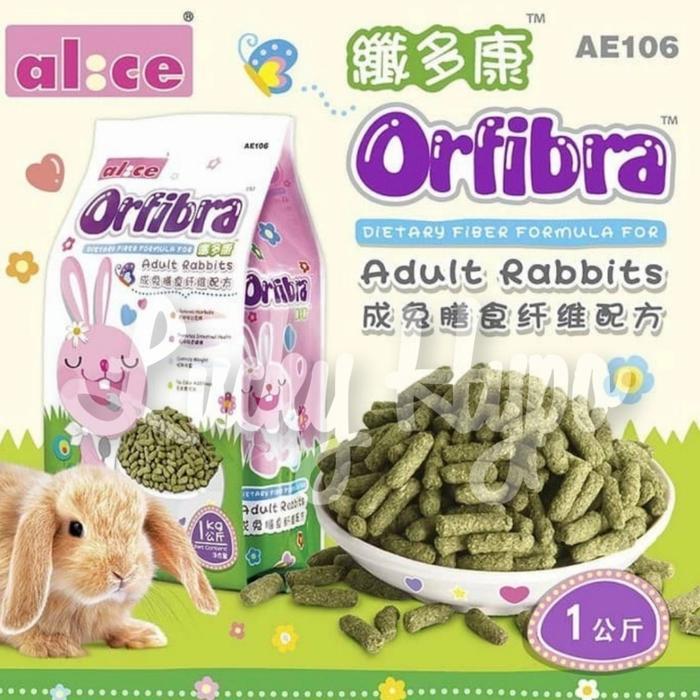 Makanan Kelinci AE106 Alice Orfibra Adult Rabbits Food Pellet 1kg