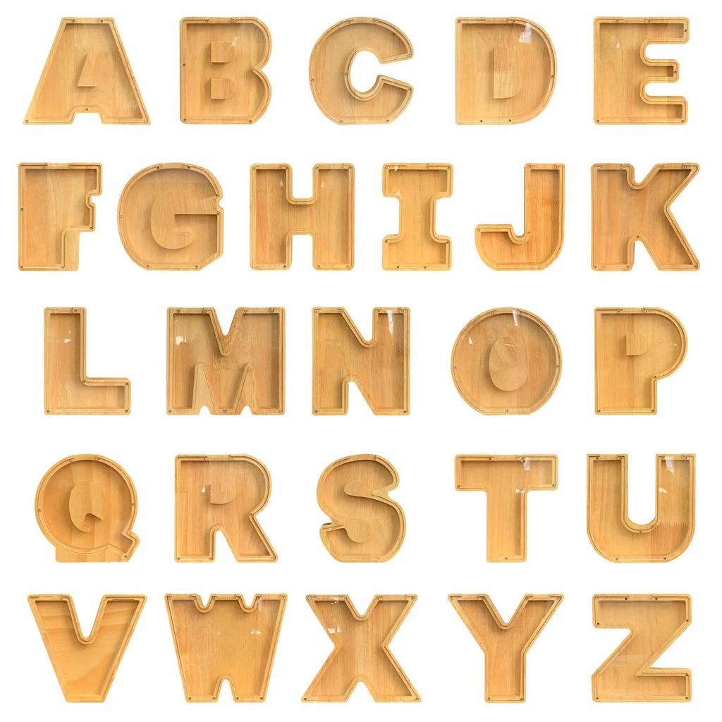 Creative Saving Box Tip Jar 26 English Alphabet DIY Piggy Bank Coin Saving