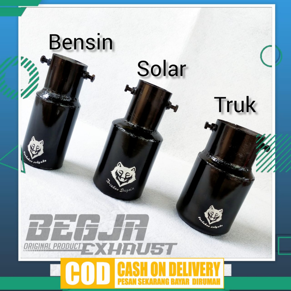 Knalpot Srigala Sistem Baut Black Bensin/Solar/Truk