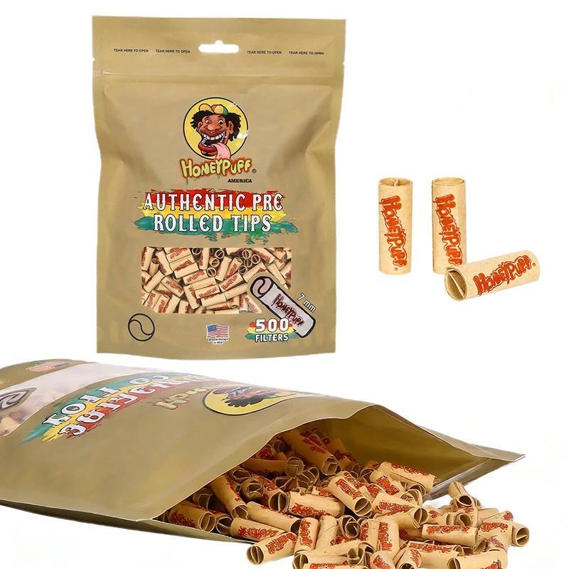 500 Pcs Natural Unrefined Cigarette Filter Tips 7mm Slim Pre-Rolled Cones DIY Rolling Uncoated Paper