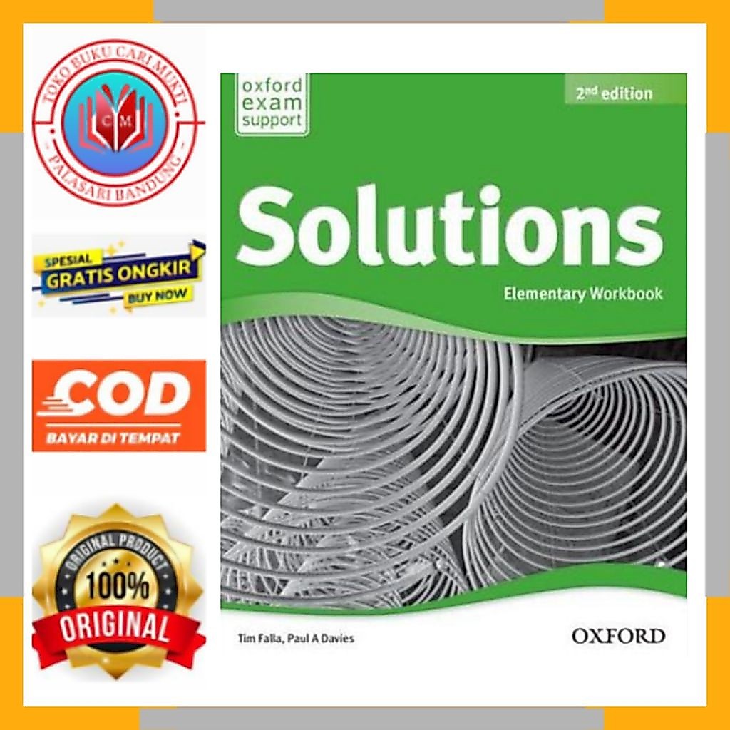 BUKU SOLUTIONS ELEMENTARY WORKBOOK BEKAS ORIGINAL