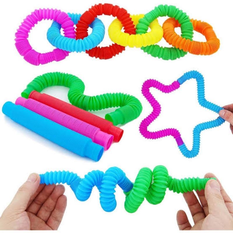 Pop Tubes Pop Tube Pop It Squishy Simple Dimple Sensory Fidget Toys Mainan Anak Tiktok Pipes Toys