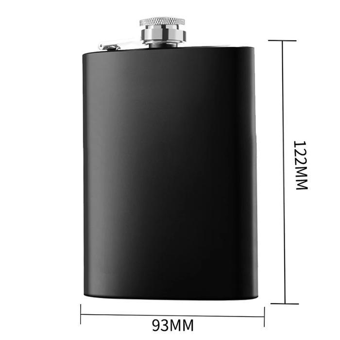 Botol Hip Flask Stainless Steel 304 Retro Elegan Warna Hitam – Kapasitas 6 Oz / 8 Oz dengan Tutup An