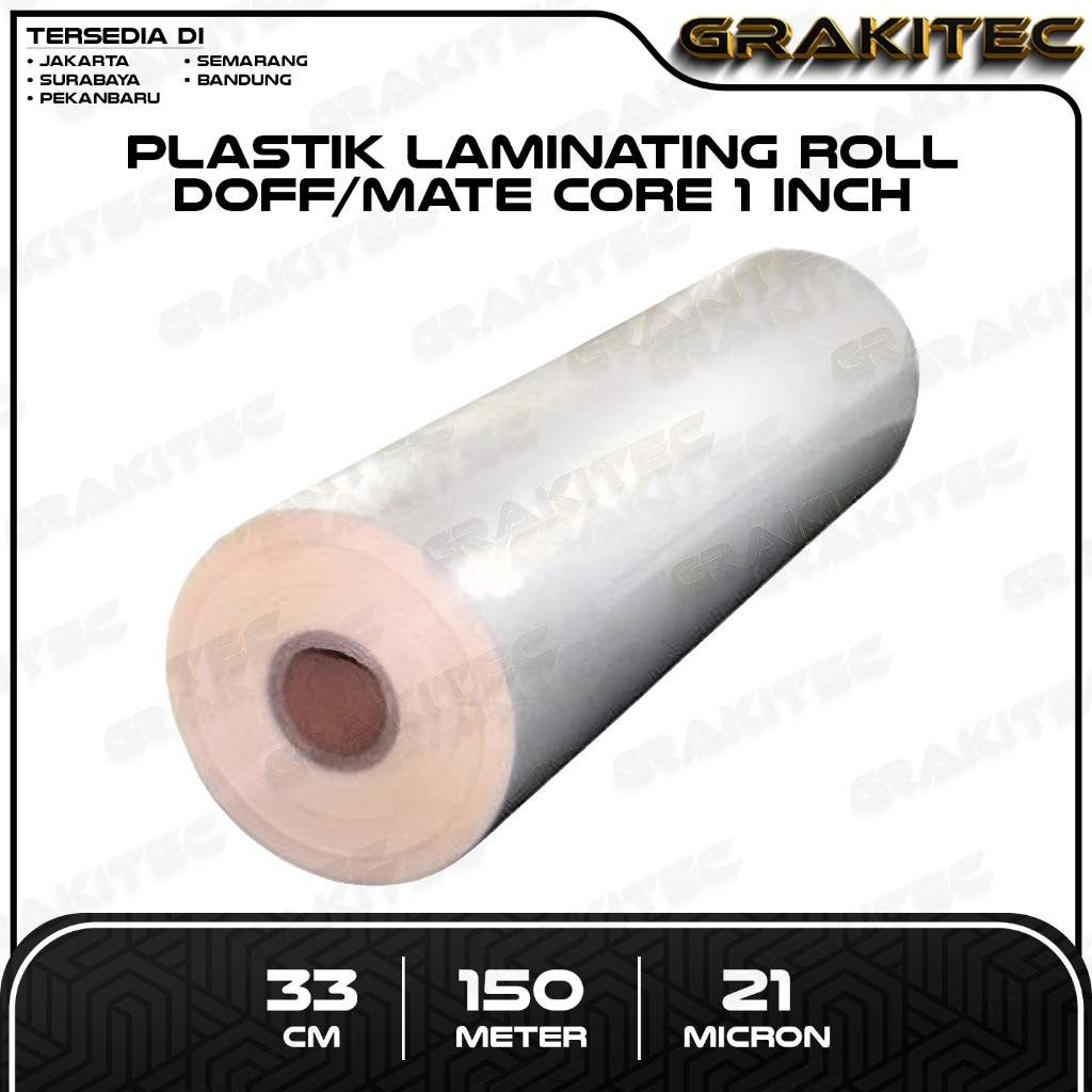 

Plastik Laminating Panas Roll 33 cm x 150 m x 21 / 30 mic Glossy / Doff Low Temperature ( untuk mesin Laminating laminasi panas roll )