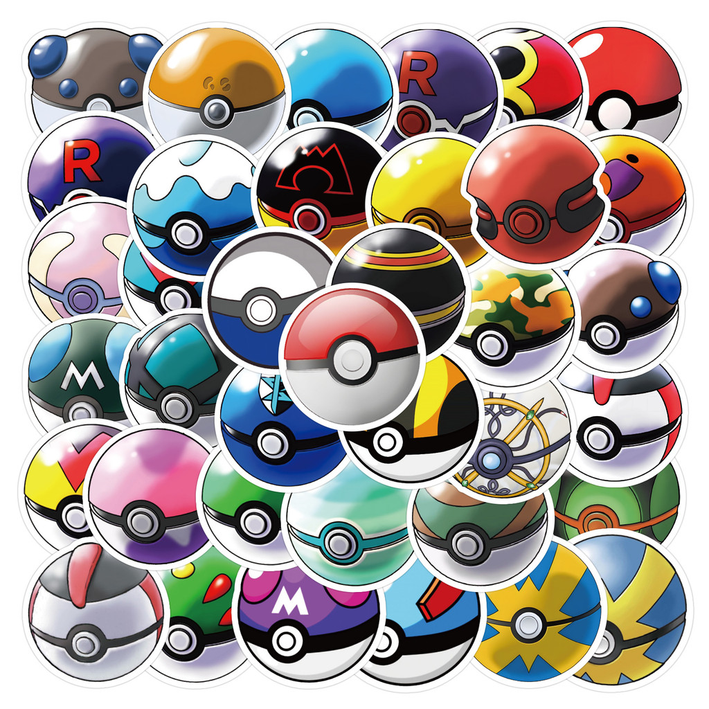 

50Pcs Anime Pokemon Elf Ball Stickers Cartoon Decals DIY Kid Toys Luggage Car Bike Skateboard Stationery Graffiti Sticke