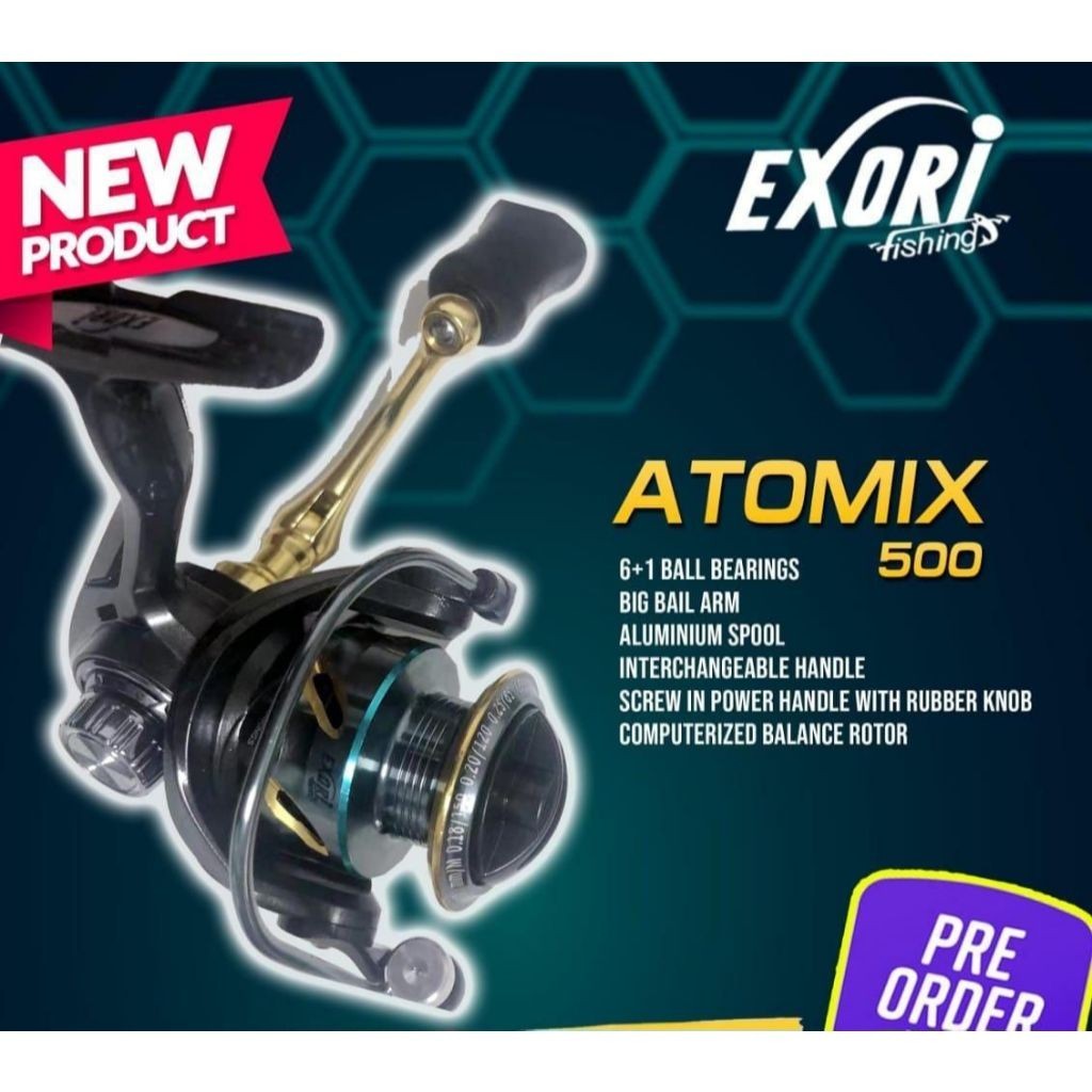 REEL SPINNING EXORI ATOMIX 500 (POWER HANDLE)