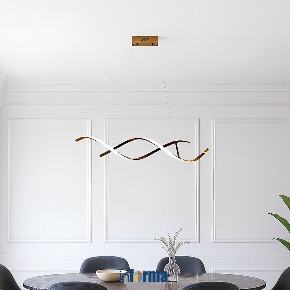 Informa 100x15x15 cm Lampu Gantung Hias Led Spiral - Gold Hanging Lamp Decorations Lighting Plafon L