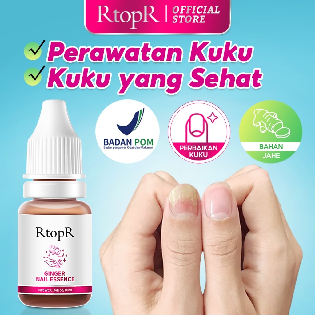 

RtopR【BPOM】 Ginger Nail Essence Nourishing Oil with Vitamin C and Hyaluronic Acid for Nail Care, Brightening, Cuticle and Nail Art, Anti-Hangnail Treatment, Dead Skin Removal, Edge Repair, and Prevention of Breakage and Damage 10ml