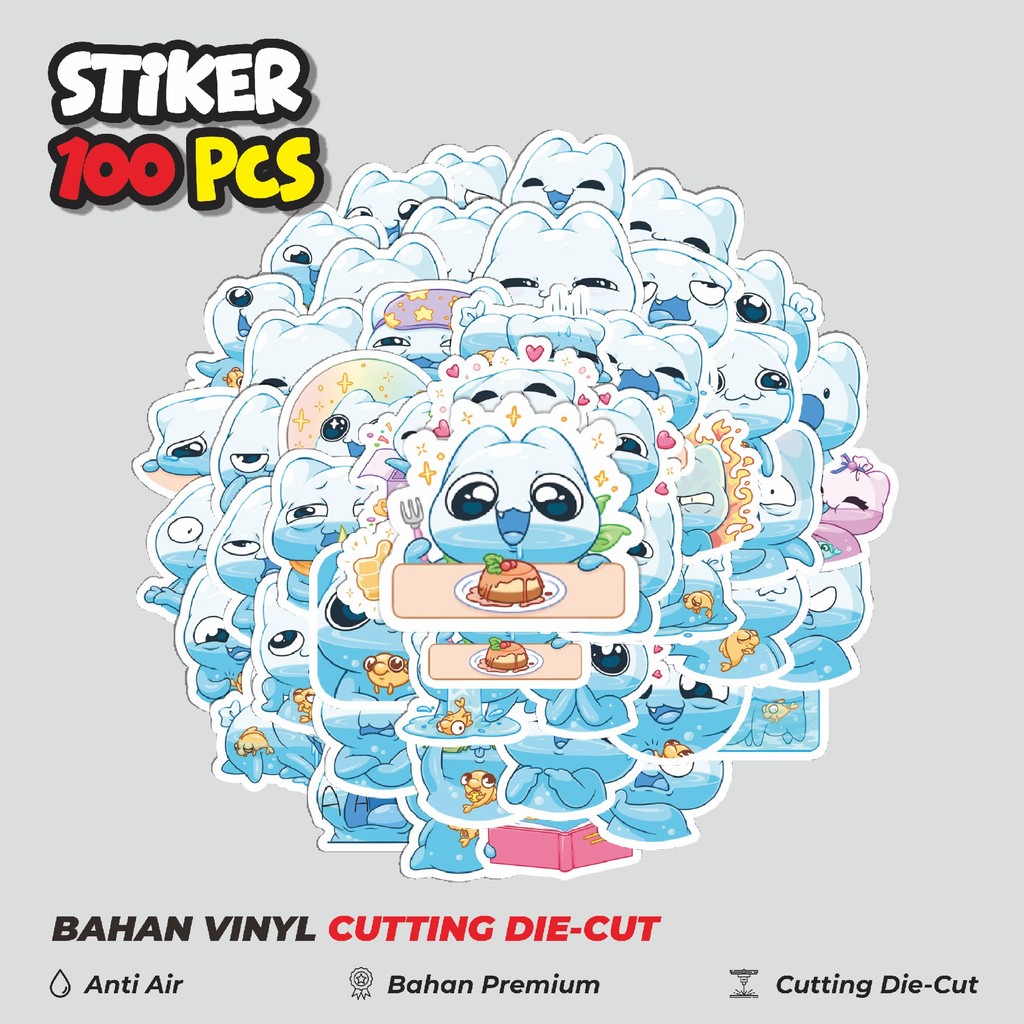 

Terbaru! 50 pcs Funny Character Bloop The Water Cute Monster Dekorasi Lucu Kreatif untuk Notebook, Skateboard, HP