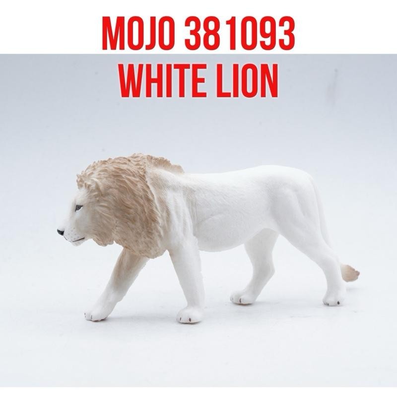 MOJO Fun 381093 White Lion Singa Jantan Putih Panthera leo krugeri Mainan Binatang Miniature Hewan A