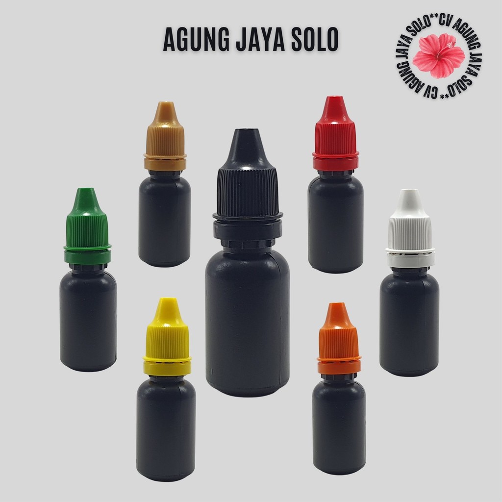Botol Tetes 15 ml Hitam Segel / Botol Drop / Botol Tetes Mata / Botol Cendo 15 ml