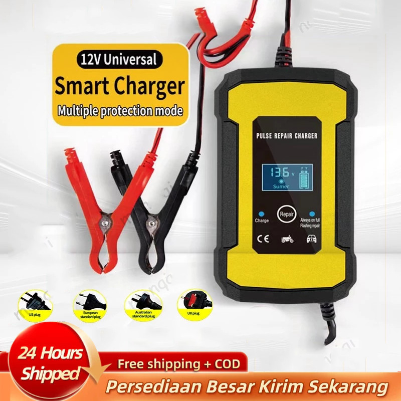 Charger Aki Motor Charger Aki Mobil Intelligent Battery Charger Aki Mobil 12V 6A  Charger Aki 12V 6A