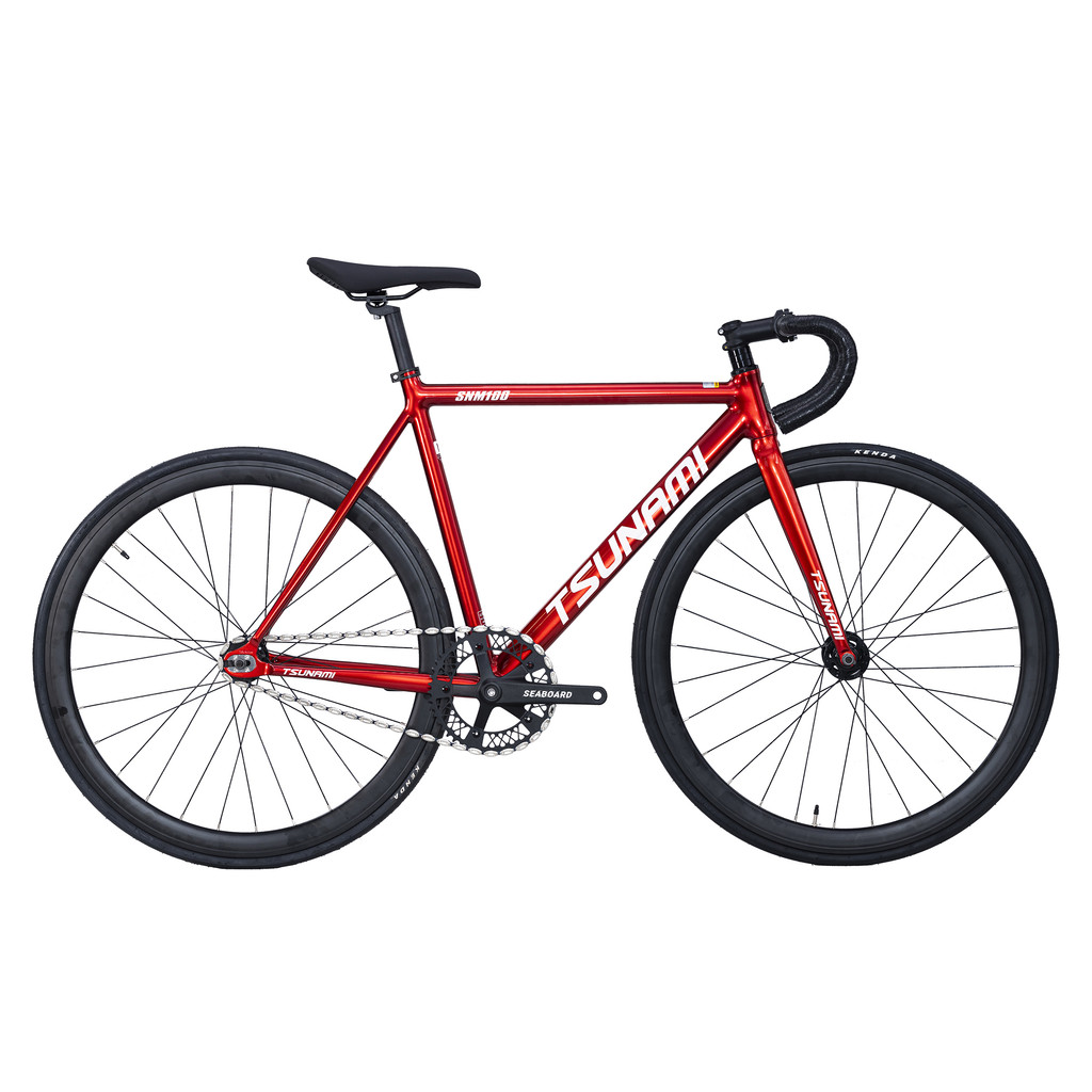 TSUNAMI Fixed Gear Bike SNM100 Aluminum Alloy Frame Single Speed Fixie Bicycle Parts Customizable Wi