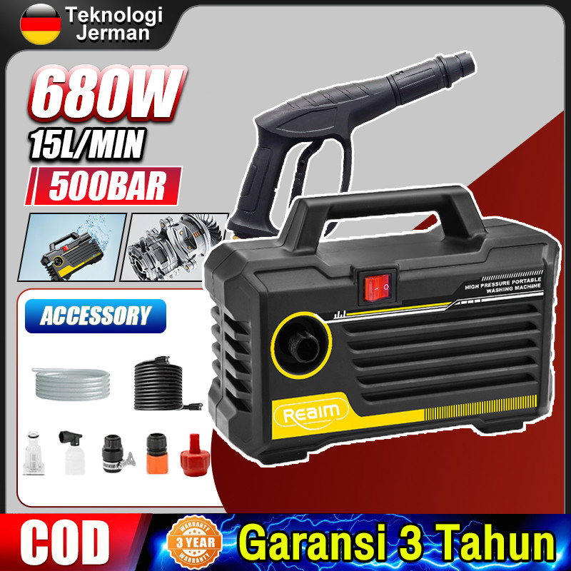 Reaim Jet Cleaner 680W Semprotan Cuci Motor Mesin Cuci Mobil Semprotan Kencang Alat Cuci Motor Mesin