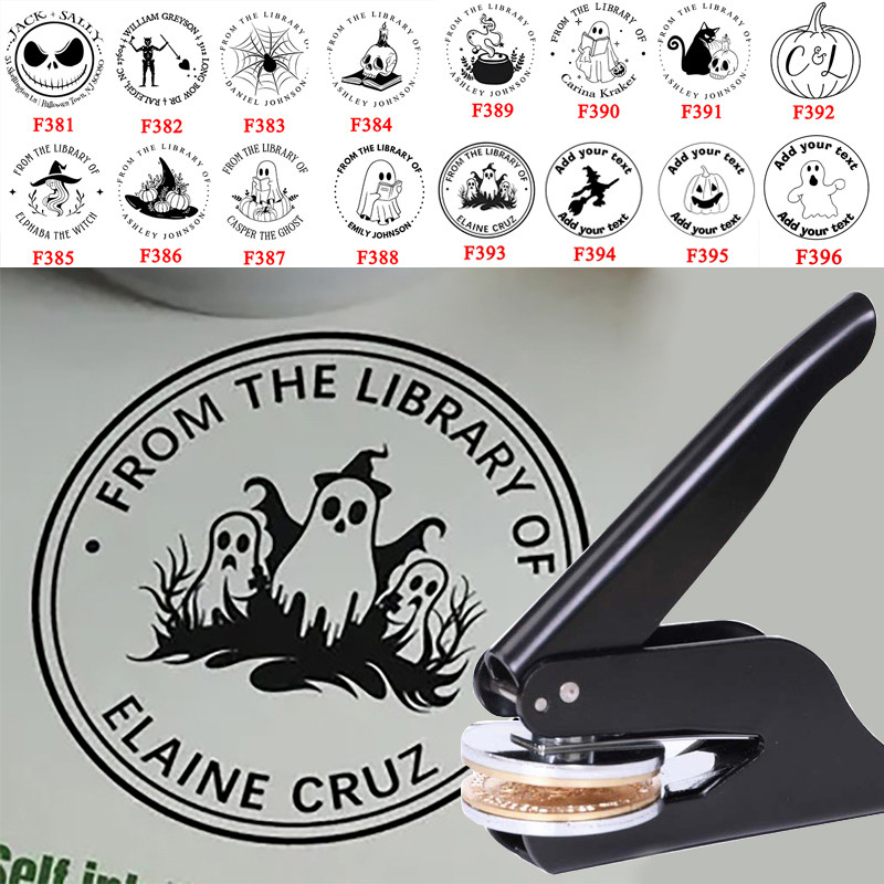 

Halloween Personalized Book Embosser, Celebrate Halloween Custom Book Embosser for Halloween Party Invitations, Candy Outer Pack