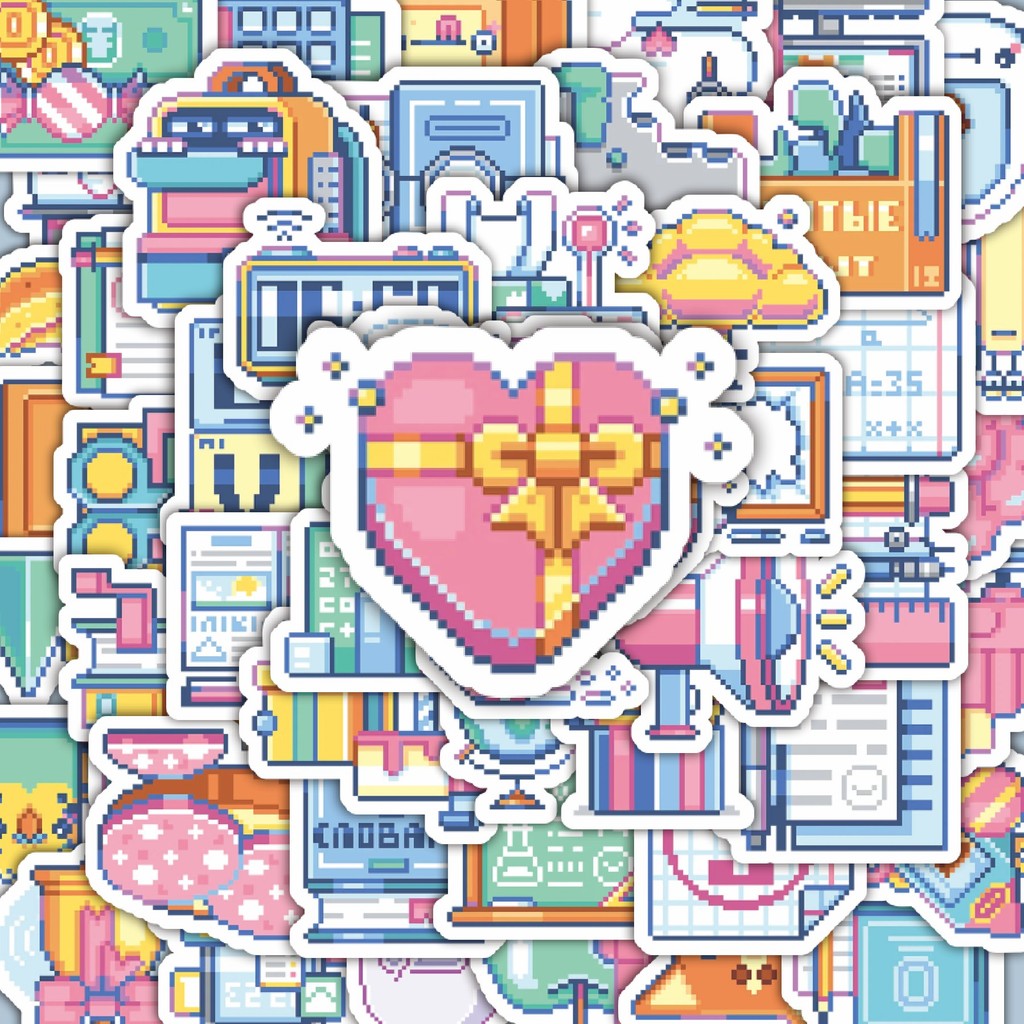 

100PCS Lucu Stiker Kartun Grid Notebook Stiker Aesthetic Stiker Anti Air Stikers Berperekat Waterproof sticker decal buat Motor Helm Buku Journal Koper Casing HP Laptop Botol Minum Hadiah anak