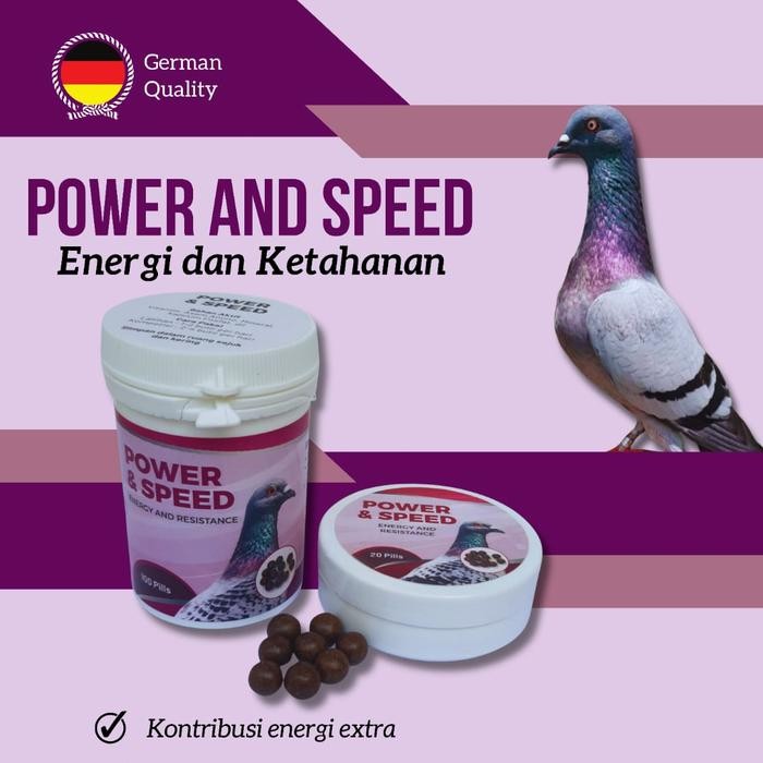 VITAMIN MERPATI POWER & SPEED PIL JAMU BURUNG MERPATI IMPORT GERMAN - PLASTIK ISI 10 PILL [terlaris]
