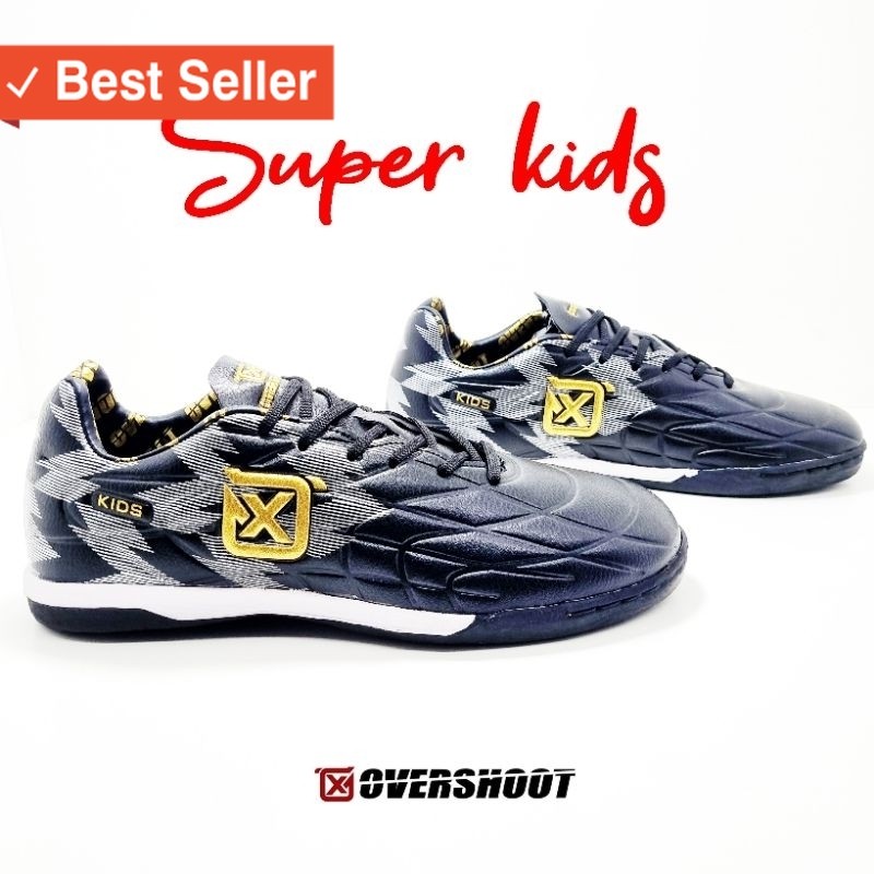 Overshoot - Super Kids (Sepatu Futsal Anak) Hitam/ Sepatu Futsal Murah