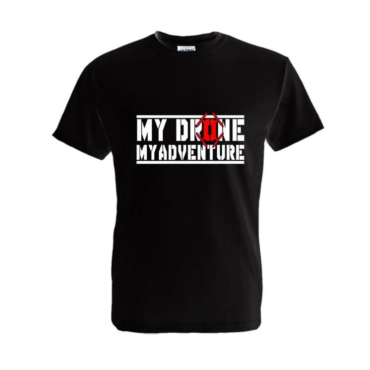 (COD) Kaos DRONE - MY DRONE MY ADVENTURE LOGO - Hitam, S