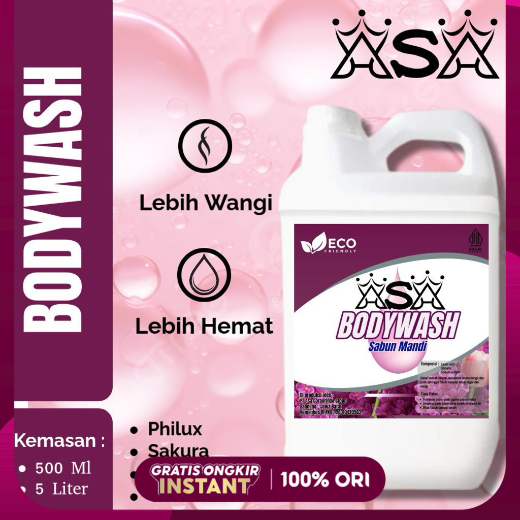 Bodywash 5 Liter - Sabun Mandi 5 Liter - Bodysoap 5 Liter - Sabun Mandi ASA 5 Liter