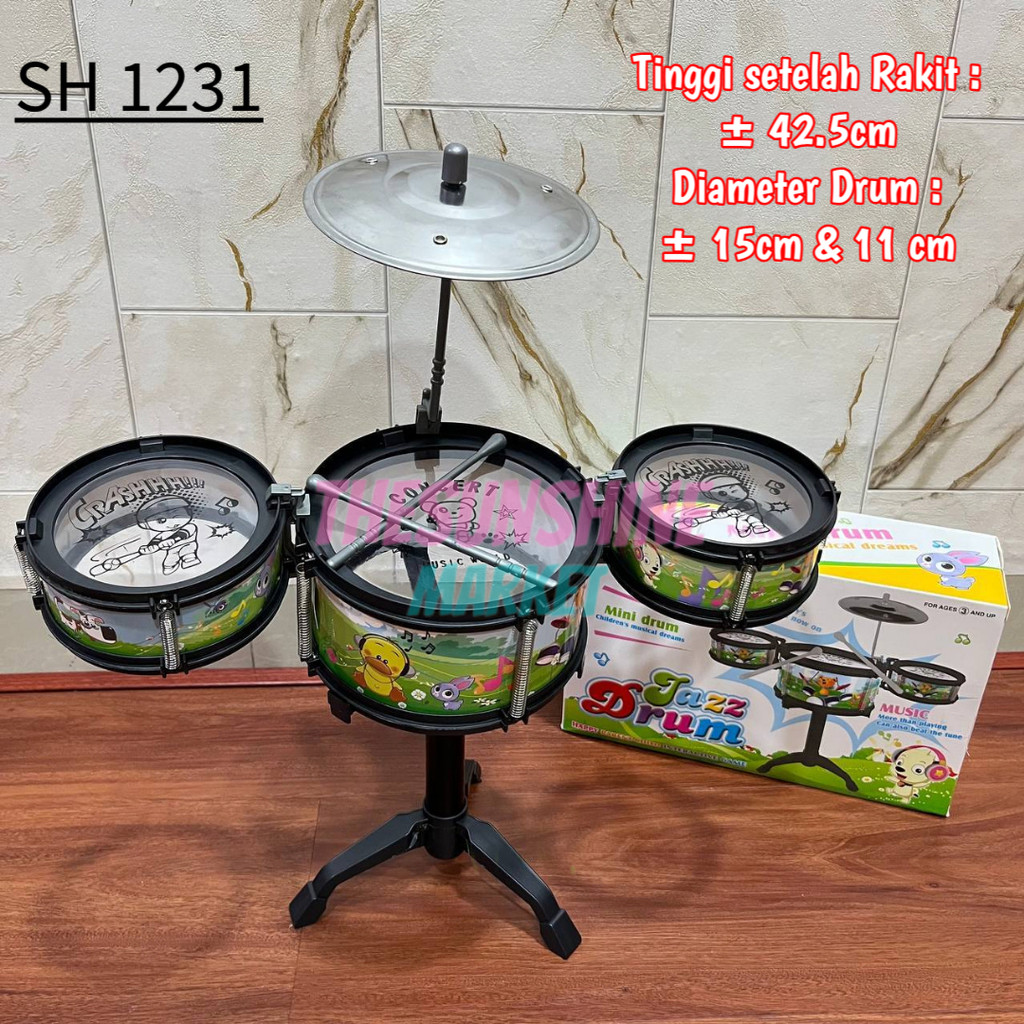 Mainan Drum Edukasi Anak / Mainan Drum Jazz Anak / Drum Mainan / Drum Set Anak