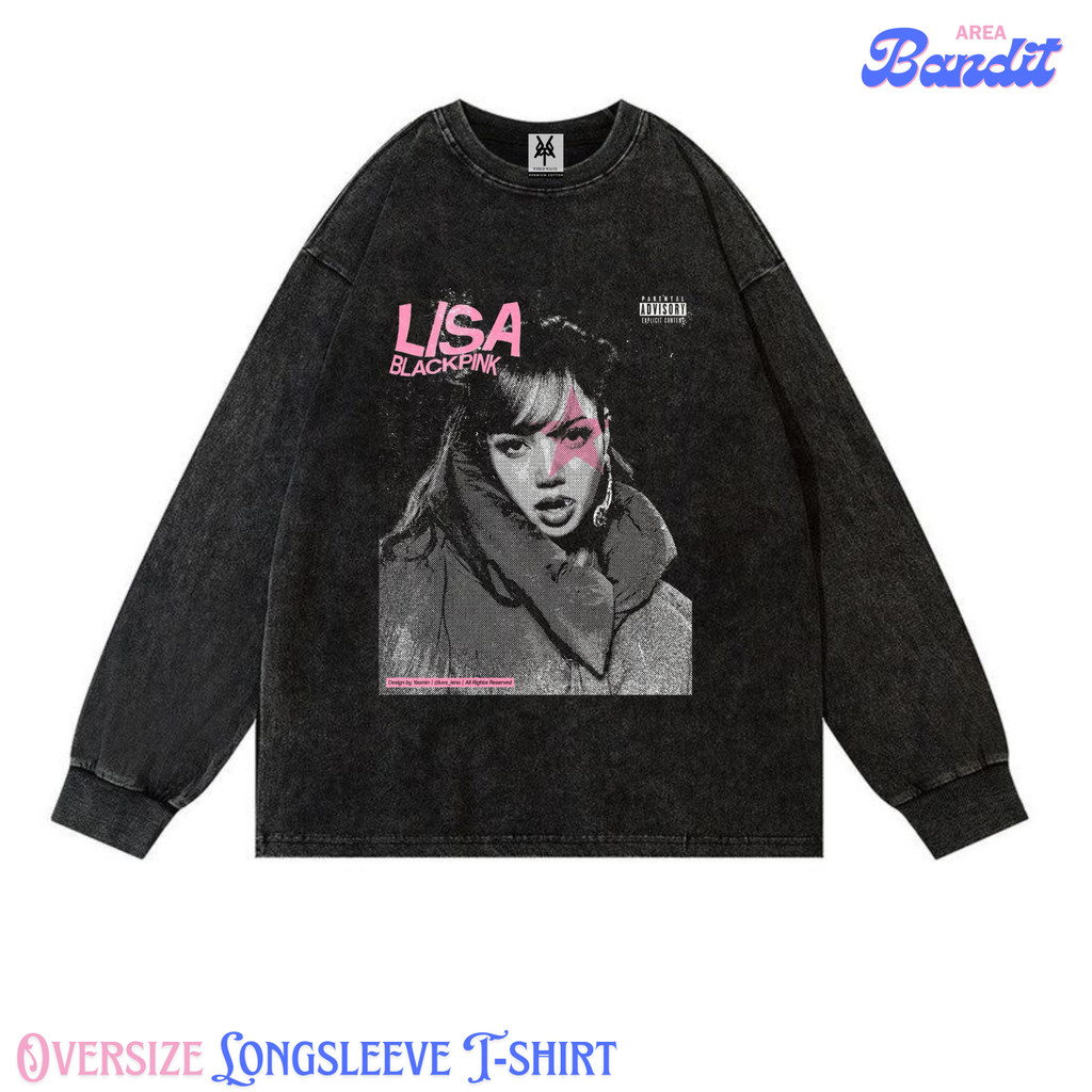 Bandit Area "lisa blackpink #5" Oversize Longsleeve T-shirt Vintage tee