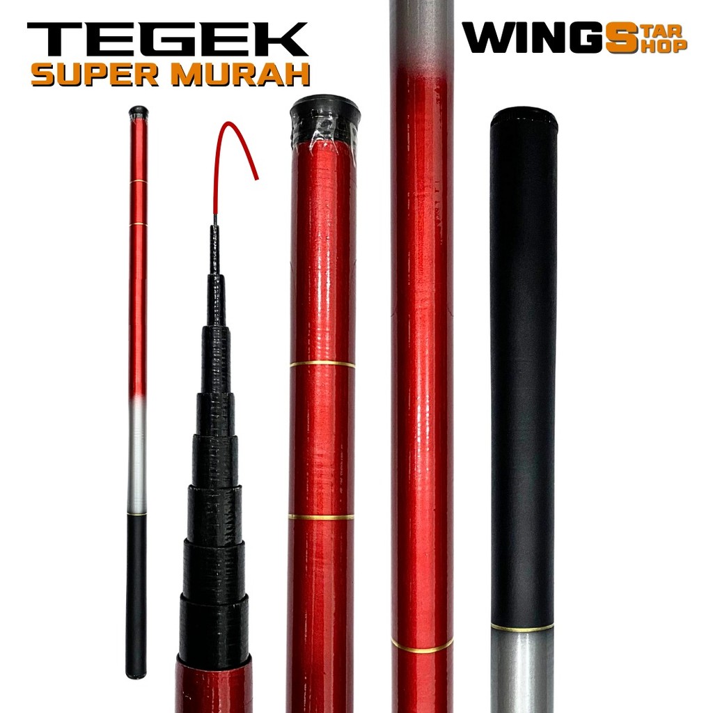 Joran Tegek Portable Joran Pancing Serat Kaca Ringan Action Lentur Super Kuat Joran Pancing cocok un