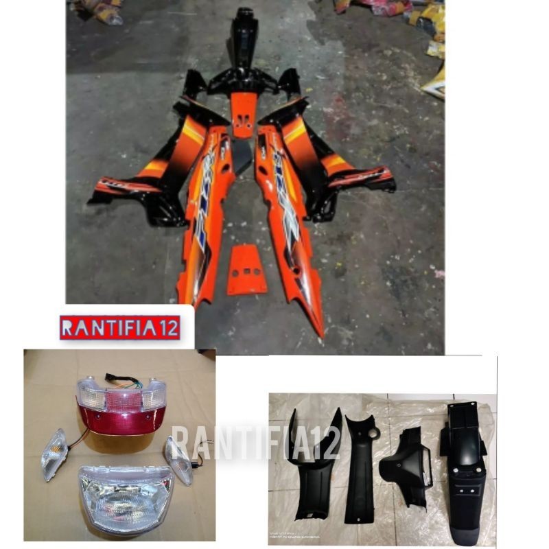 cover bodi Fizr full set bodi motor fizr full clucth orange hitam 2003 TERLARISS