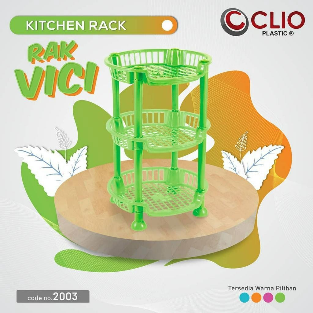 Rak Plastik Mini 3 Susun Bulat Clio VICI / Rak 3 Susun Serbaguna Clio / Rak Murah