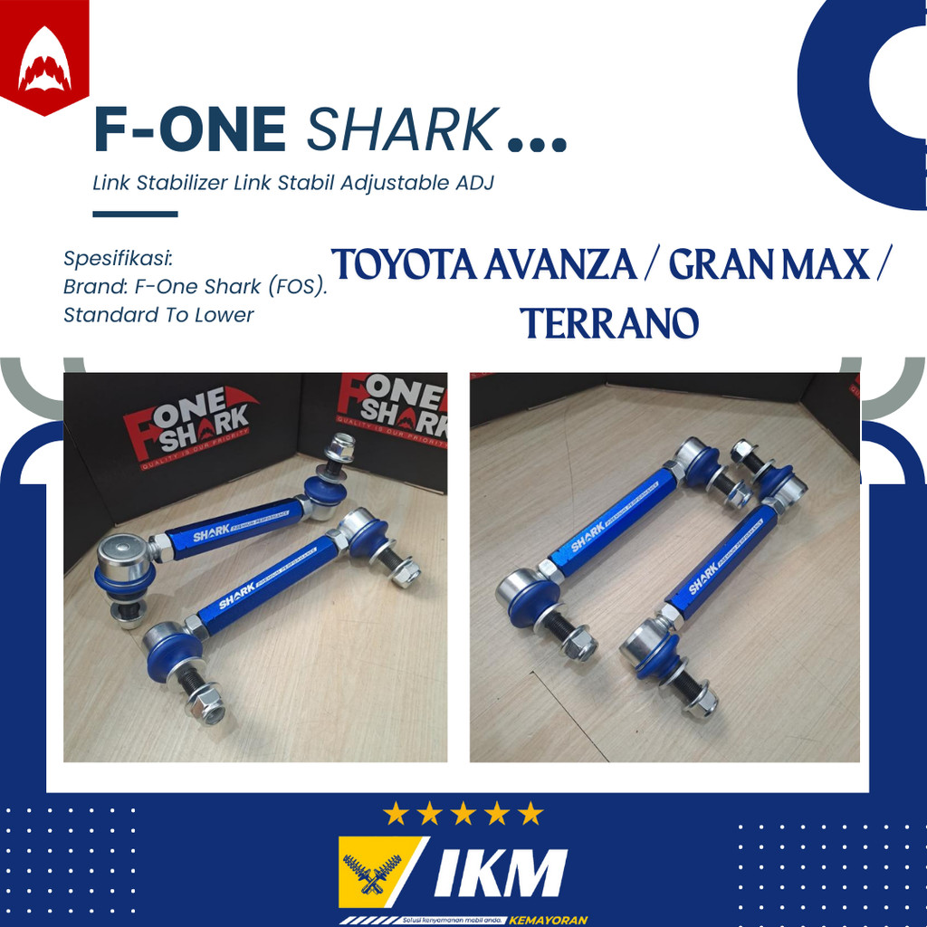 F-One Shark  Front Sway Bar Link Stabilizer Link Stabil Adjustable  Toyota Avanza / Gran Max / Terra