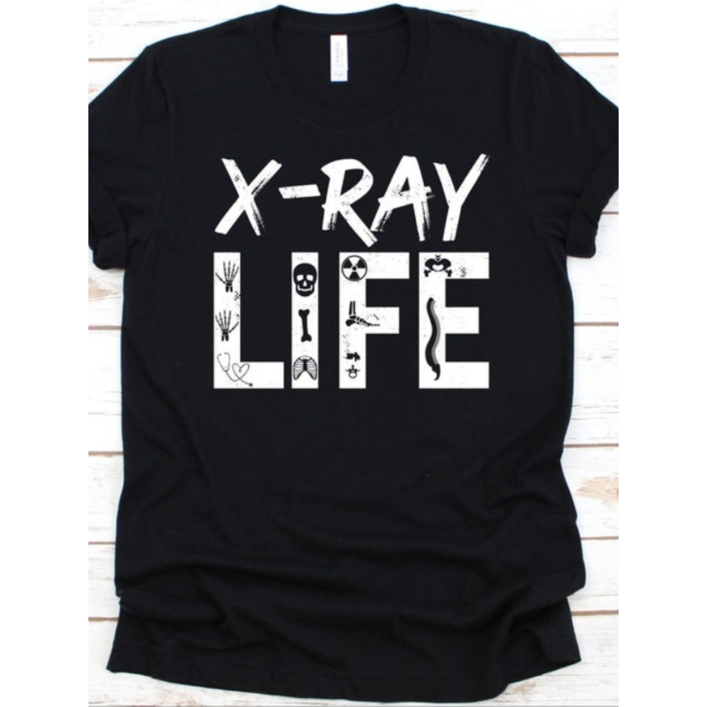Kaos Pria Distro Motif X-Ray Life Lucu Hadiah Dokter Teknisi Radiologi Bahan Katun