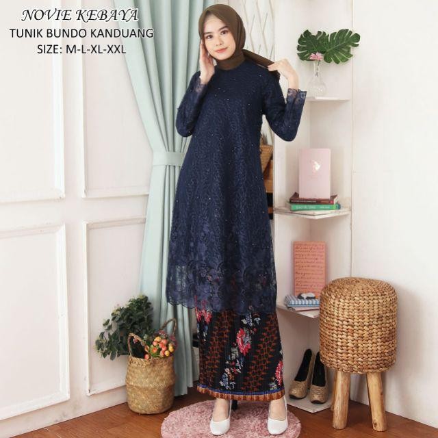 [𝗠𝗲𝗺𝗼𝘇𝗮] ( REALPICT ) Kebaya Tunik Tulle Bordir - Kebaya Novie Kebaya - Kebaya Modren - Setelan Keba