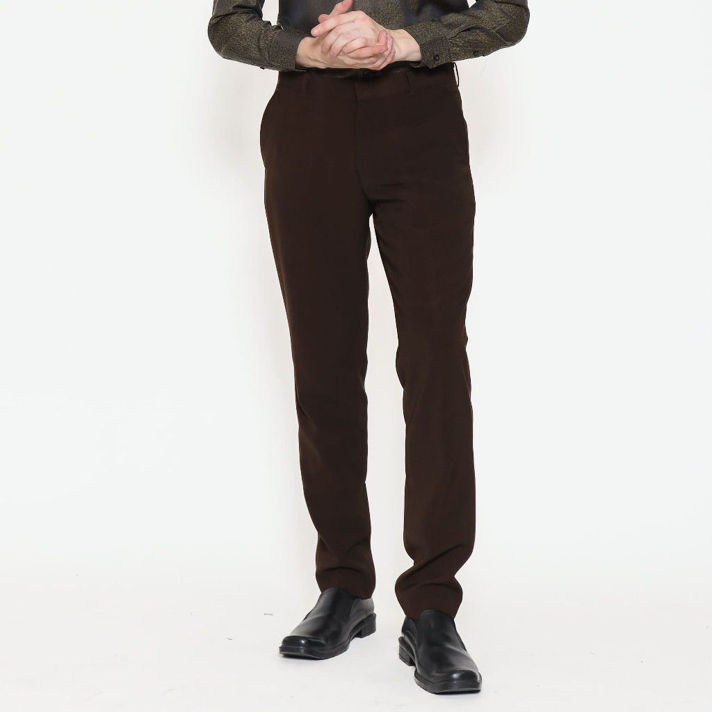Schoeller Celana Panjang Formal Pria Slim Fit, Reguler Fit – Brown & Grey – Ukuran 28–38 – VERTU